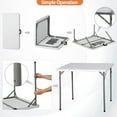 34inch Fold in Half Square Table, Portable Plastic Dining Card Table