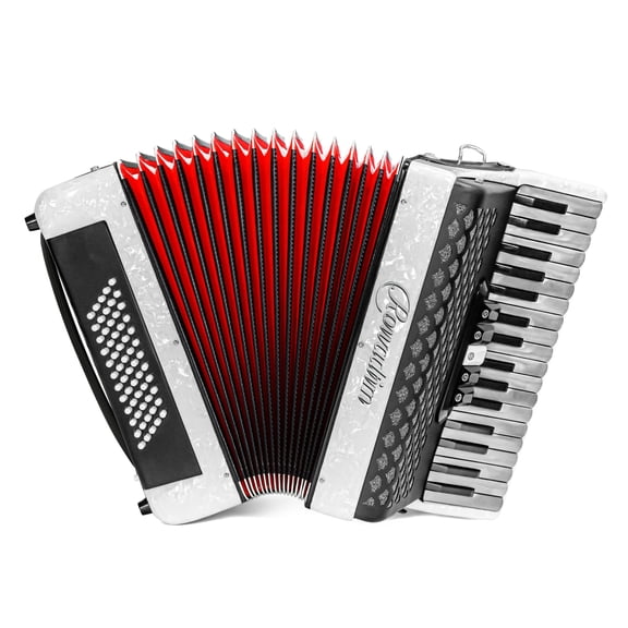 Accordion - 34 Key 60 Bass Piano Style, Lightweight & Portable with Adjustable Strap & Backpack, Perfect for Beginners, Students & Adults