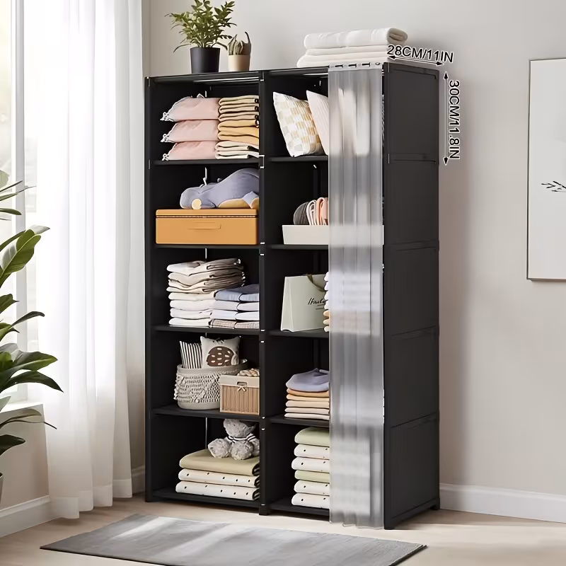 31.5" Multi-Purpose Storage Cabinet, Dustproof Clothes and Book Organizer, Easy Assembly, for Bedroom, Living Room, Office, Classroom, and Dormitory