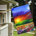 thumbnail image 3 of Abstract Floral Flowers Meadow Sunrise Oil Painting Colorful Spring Landscape House Flag 28" x 40" Double Sided Polyester Welcome Large Yard Garden Flag Banners for Patio Lawn Home, 3 of 6