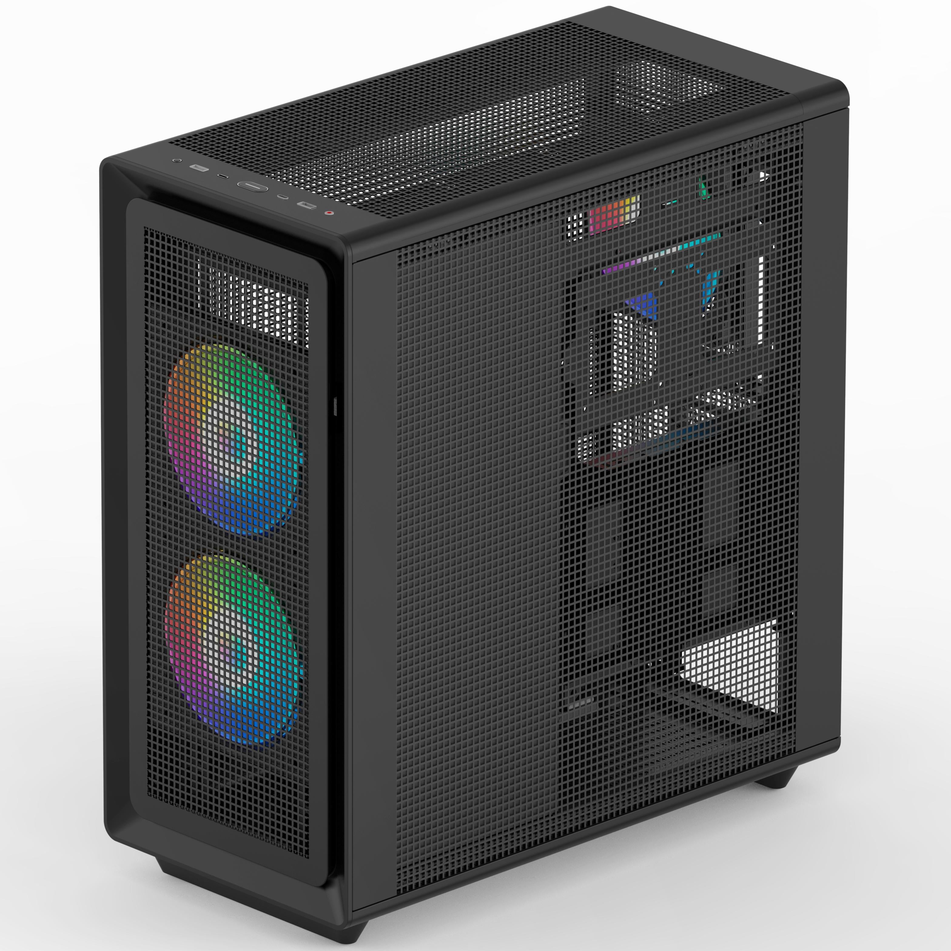 Rosewill Helium Air Mid Tower E-ATX Gaming Case, Mesh Panel, Tool-less, High-Airflow, Cable Management System, USB 3.1, included  2x 160mm & 1x 140mm PWM ARGB Fan, Black