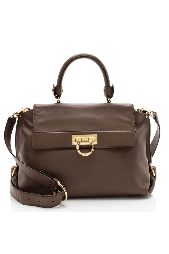 Pre-Owned Ferragamo Smooth Calfskin Sofia Medium Top Handle