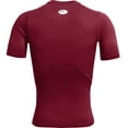 thumbnail image 6 of Under Armour Mens HeatGear Compression Short-Sleeve T-Shirt Cardinal 625/White XX-Large, 6 of 6