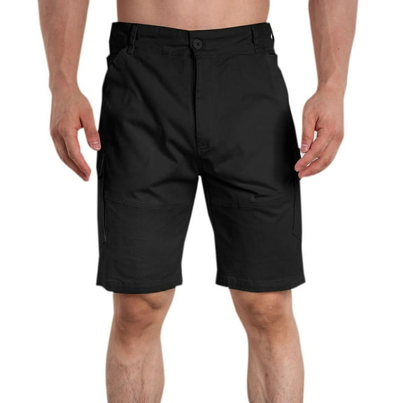 ZVNAΖH Men's Twill Shorts Multi Pockets Cotton Cargo Shorts Lightweight Dress for Hiking Work Casual
