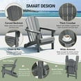 thumbnail image 6 of WestinTrends Malibu 5-Piece HDPE Adirondack Chair Outdoor Patio Square Table Conversation Set, Gray, 6 of 15