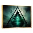 thumbnail image 3 of Designart "Echoes of Pyramid Green Abstract Harmony I" Extra Large Abstract Framed Wall Art - Modern Green Abstract Geometric Bedroom Framed Canvas Wall Art, 3 of 7
