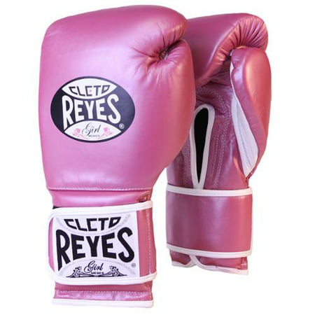 Cleto Reyes Hook and Loop Leather Training Boxing Gloves - 12 oz - Pink Metallic - 0