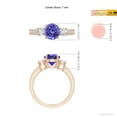 thumbnail image 6 of ANGARA Natural Classic Three Stone 1.45 ct Tanzanite and Diamond Ring in 14K Rose Gold for Women (Size-7mm) | December Birthstone, Anniversary, Jewelry Gift for Women | Natural Tanzanite Ring, 6 of 10