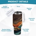 thumbnail image 4 of 40 oz Insulated Stainless Steel Tumbler Double Wall Stainless Steel Tumbler with 2-Way Drinking Colorful Clouds and Mountains, 4 of 9