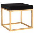 thumbnail image 2 of SAFAVIEH Rowan Contemporary Modern Glam Square Ottoman, Black/Gold, 2 of 7