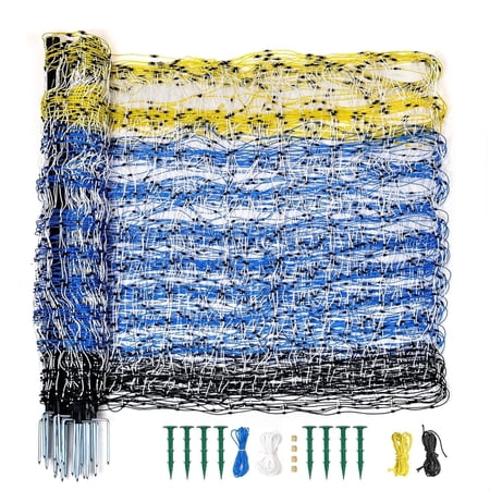 Blue Electric Netting Fence Mesh Kit Sheep Fencing 42"H x 164'L with Posts Spike