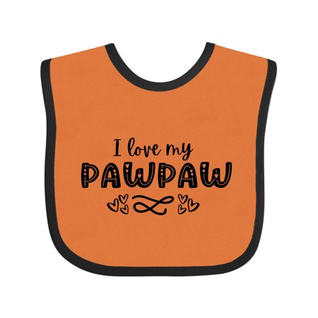 

Inktastic I Love My Pawpaw with Hearts Gift Baby Boy or Baby Girl Bib