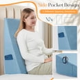 thumbnail image 4 of shiyou-Blue Bed Wedge Pillow Cover with Zipper Design, Wedge Pillowcase Protector with Side Pocket for Storage, 25" L x 25" W x 10" H(Pillow Not Include), 4 of 4