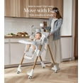 thumbnail image 3 of Tronas convertibles para bebés y niños pequeños, trona para bebé de altura ajustable, trona con bandeja extraíble, respaldo y pedal ajustables, silla de comedor portátil para bebé con ruedas bloqueabl, 3 of 5