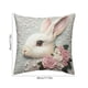 thumbnail image 3 of Funda de almohada con estampado digital 3D de conejo | Diseño de bordado falso | Tejido de poliéster | Funda de cojín decorativa para sofá cama de 45 x 45 cm, 3 of 6