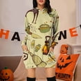 thumbnail image 5 of Halloween Sweatshirts--Women Long Sleeve Hooded Pockets Pullover Hoodie Dress Tunic Sweatshirt Autumn Long Hooded Tops, 5 of 5