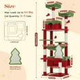 thumbnail image 3 of PEQULTI 72" Christmas Cat Tree Cat Tower with 7 Scratching Posts and Hammock for Large Cat Red, 3 of 7