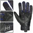 thumbnail image 3 of ILM Alloy Steel Leather Hard Knuckle Touchscreen Motorcycle Bicycle Motorbike Powersports Racing Gloves (XXL, (LEATHER) BLUE), 3 of 6