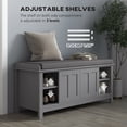 thumbnail image 5 of HOMCOM Shoe Rack Bench for Entryway with Cushion, Sliding Doors, 10 Pairs, 5 of 9