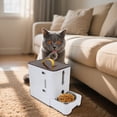 thumbnail image 1 of Distributeur de Nourriture pour Animaux, Récipient Multifonctionnel pour Nourriture Sèche avec Bol, Récipient de Stockage pour Nourriture pour Chats Intérieur Extérieur, 1 of 7