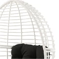 thumbnail image 5 of JERFIT Modern Outdoor Patio Lounge Chair with Removable Cushion, White and Black Wicker Garden Seating for Deck, Poolside, 5 of 7