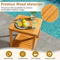 thumbnail image 5 of HYJY Patio Small Side Table, Acacia Wood 18 inch Double-Deck Coffee Table with Storage Tier for Living Room, Garden, Balcony, Porch, Deck (Teak Color), 5 of 18