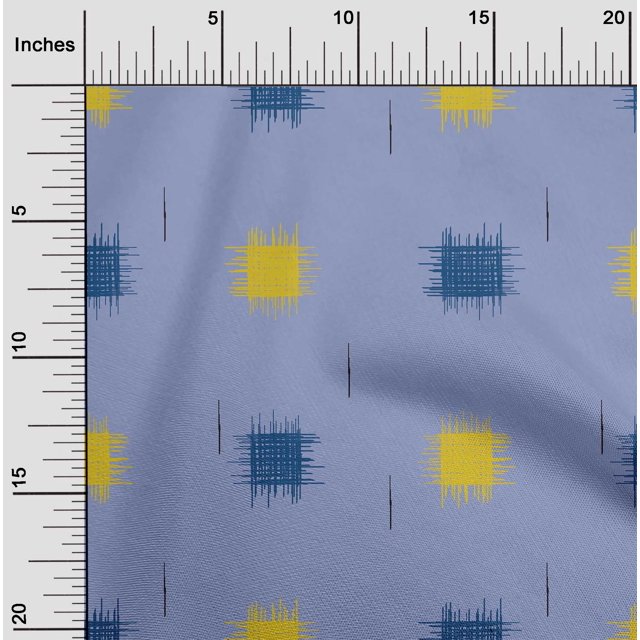 oneOone Polyester Lycra Fabric Small Motif Ikat Printed Craft Fabric BTY 56 Inch Wide
