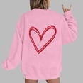 thumbnail image 2 of WREESH Oversized Sweatshirt for Women Crewneck Pullover Heart Graphic Loose Spring Tops Valentine Gifts Pink, 2 of 5