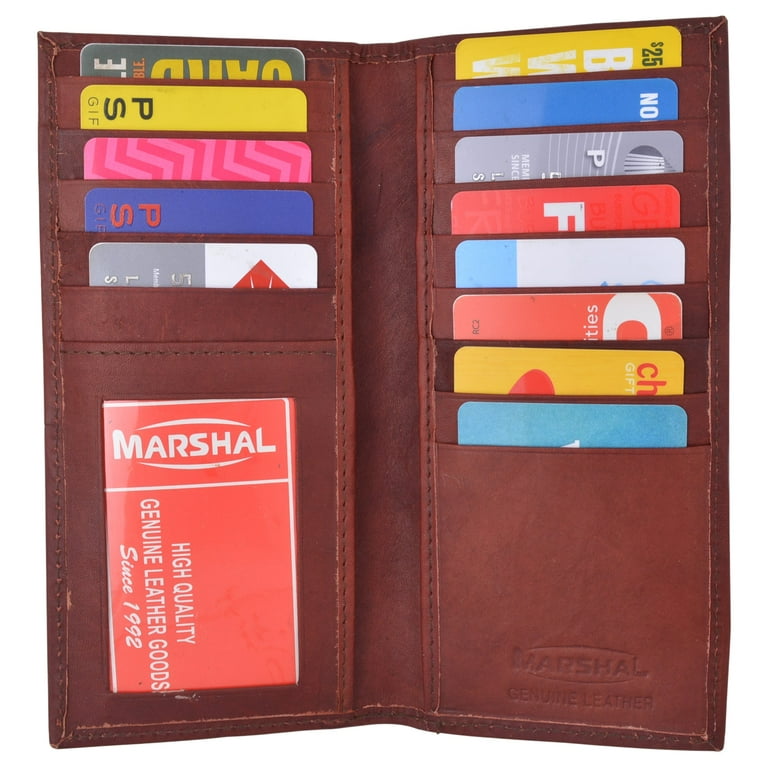 Slim Leather ID/Credit Card Holder Long Wallet with RFID Blocking