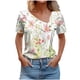 thumbnail image 1 of Top de Verano Mujeres Cuello en V Casual Top de Manga Corta, Ligera Primavera Y Blusa de Verano para las Mujeres, 1 of 5