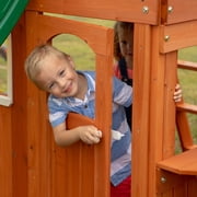 Backyard Discovery Oakmont Cedar Wooden Swing Set with 4 foot dek height.