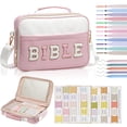 thumbnail image 1 of Funda para biblias KOPKOFT, organizador grande de piel rosa, 1 of 7