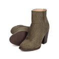 thumbnail image 4 of New Women M&L Durian-9 Faux Suede Almond Toe Perforated Pattern Chunky Heel Boot, 4 of 6