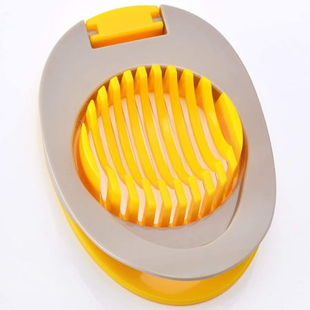 

Stainless Steel Preserved Egg Ham Banana Cutter Slicer. Slice Boiled Eggs Preserved Eggs Hams Bananas Effectively（Yellow）