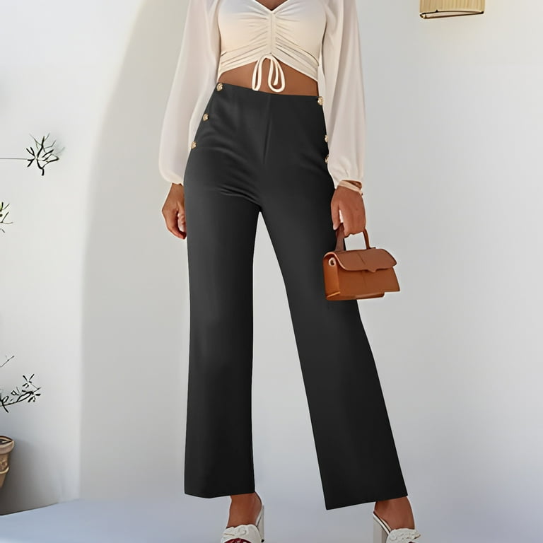 pull on high waisted dress pants Matty M Women's High-Rise Comfort Office Dress Pants Elastic Waist Pul   Luxury on a Dime