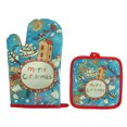 thumbnail image 1 of Juego de 2 manoplas y agarraderas para horno navideños, almohadillas resistentes al calor, guantes de cocina para manipular utensilios de cocina, utensilios para hornear y barbacoa, 1 of 5