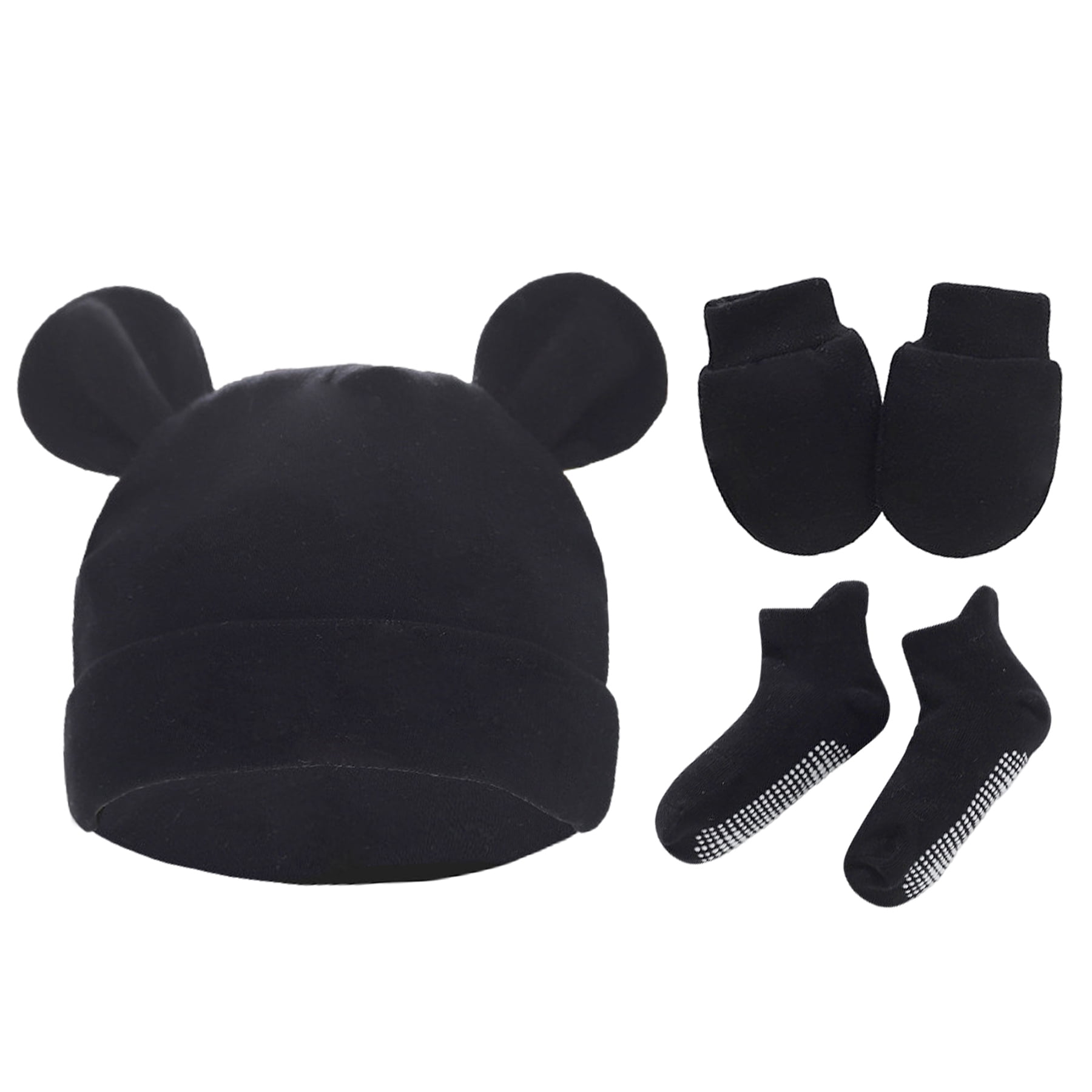 Zando Baby Hats and Mittens Newborn Socks Set Cotton Bear Ears Baby