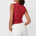 thumbnail image 4 of Lumtrix Womens Button Down Tank Top Going Out Ribbed Sleeveless Shirt Cropped Fitted Vest Y2k Fashion Trendy Summer Clothes Red XL, 4 of 5