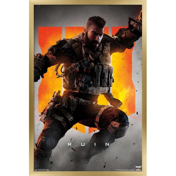 Call of Duty: Black Ops 4 - Ruin Key Art Wall Poster, 22.375" x 34", Framed