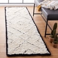 thumbnail image 2 of SAFAVIEH Casablanca Daithi Geometric Wool Shag Runner Rug, Ivory/Black, 2'3" x 8', 2 of 7
