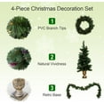 Recaceik 4Piece Christmas Tree Set, Prelit Artificial Xmas Garland