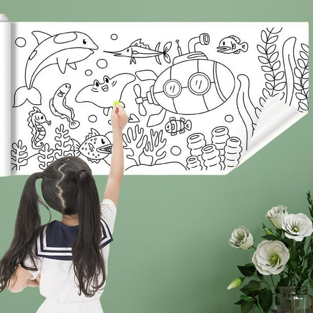 Rouleau de papier à colorier pour enfants Affiche à colorier pour  tout-petits Dessin collant Dessin d'art bricolage 