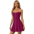 thumbnail image 1 of Disfraz de navidad Mini Vestido De Fiesta Sin Tirantes De Tubo Frontal Con Cremallera Expuesta Sin Tirantes Para Mujer Rosa Violeta S, 1 of 5