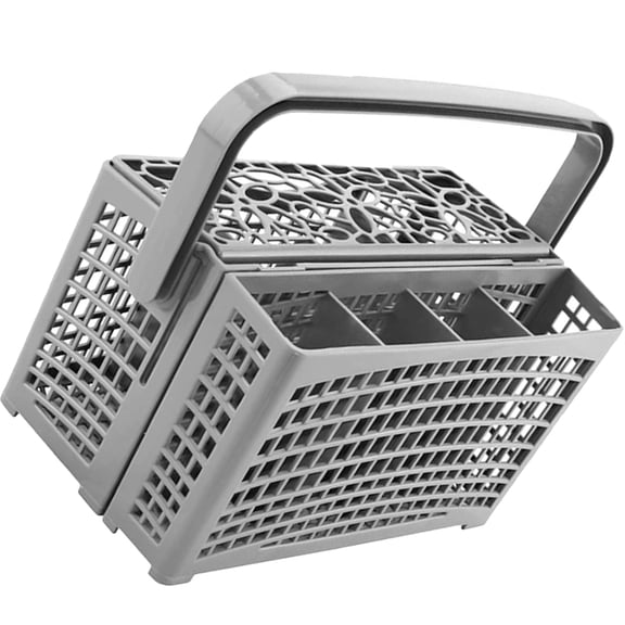 CATIEBYE Plastic Silverware Holder for Dishwasher with Compartment Grey
