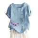 thumbnail image 4 of Camisetas de Manga Corta para Mujeres, Camiseta de Manga Corta Impresa Casual Hecha de 95% Poliéster 5% Spandex para Todas las Estaciones, Camisetas de Manga Corta para Mujeres, 4 of 4