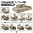 thumbnail image 5 of Miniyam Convertible Modular Floor Sofa Bed, Chenille Floor Couch with Backrest for Living Room, Camel, 5 of 9