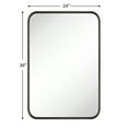 thumbnail image 3 of 24x36'' Oil rubbed bronze Mirrors for Bathroom,Bathroom Vanity Mirror, Rounded Rectangle Mirror, Stainless Steel Anti-Rust Tube Metal Frame Wall Mounted Mirror, Vertically/Horizontal Hanging, 3 of 9