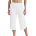 thumbnail image 5 of Hxshgdsn Split Hem Capri Pants for Womens High Waist Athletic Casual Trousers（White/S）, 5 of 5