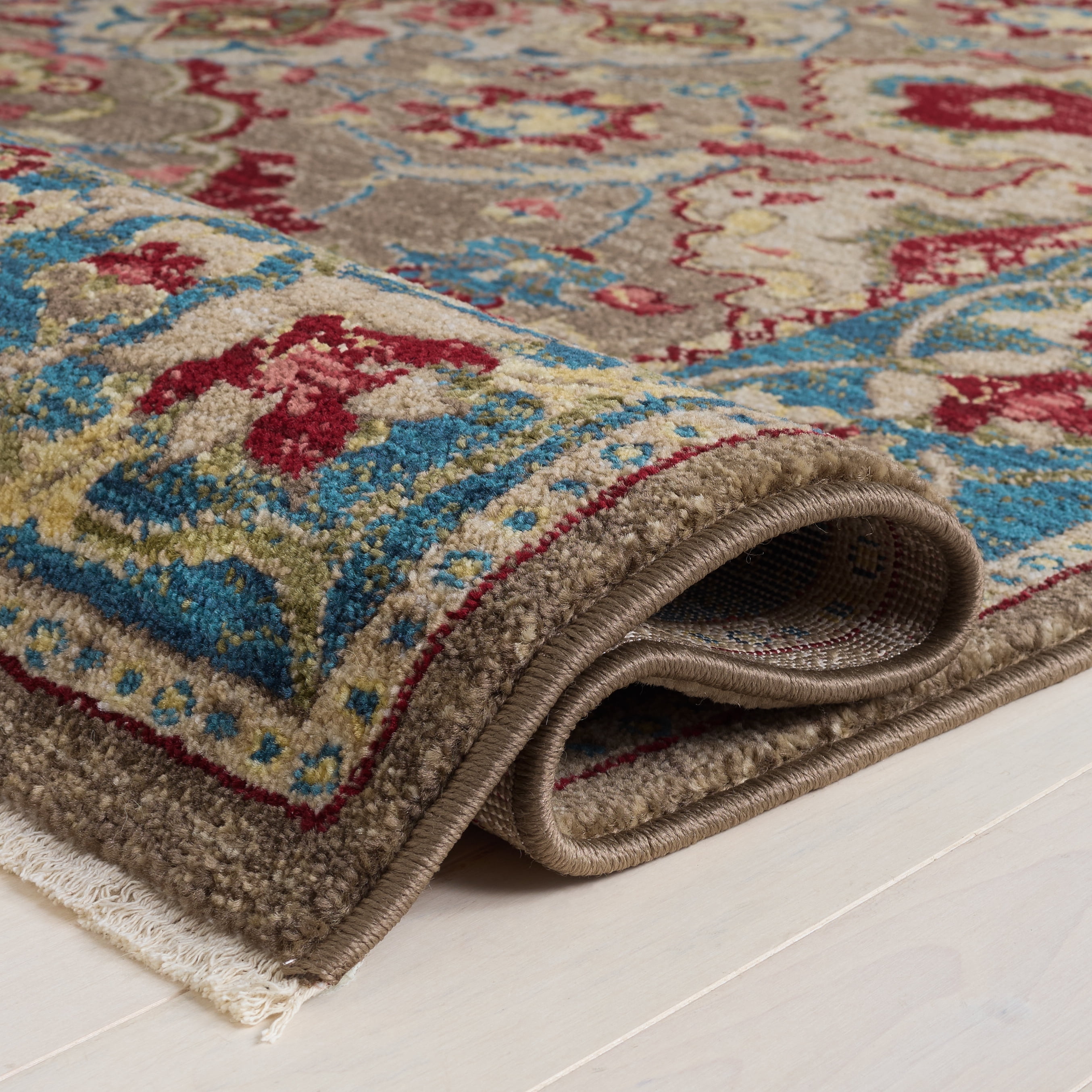 Safavieh Kashan Vincent Oriental Runner Rug, Taupe/Blue, 2'6" x 16'