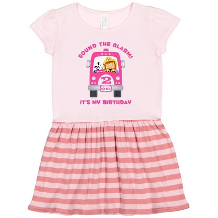 

Inktastic Fire Truck Girl 2nd Birthday Gift Toddler Girl Dress